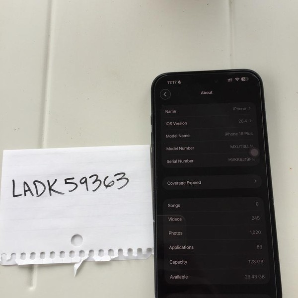 Apple iPhone 16 Plus - Unlocked, 128 GB, Black, A3082