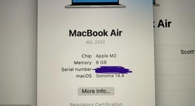 Mint
													MacBook Air 2022 - 13" - Apple M2, Silver, 256 GB, 8 GB, photo 1 of 13