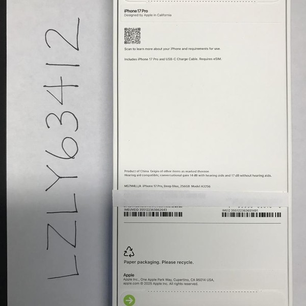 Apple iPhone 17 Pro - Unlocked, 256 GB, Deep Blue, A3256