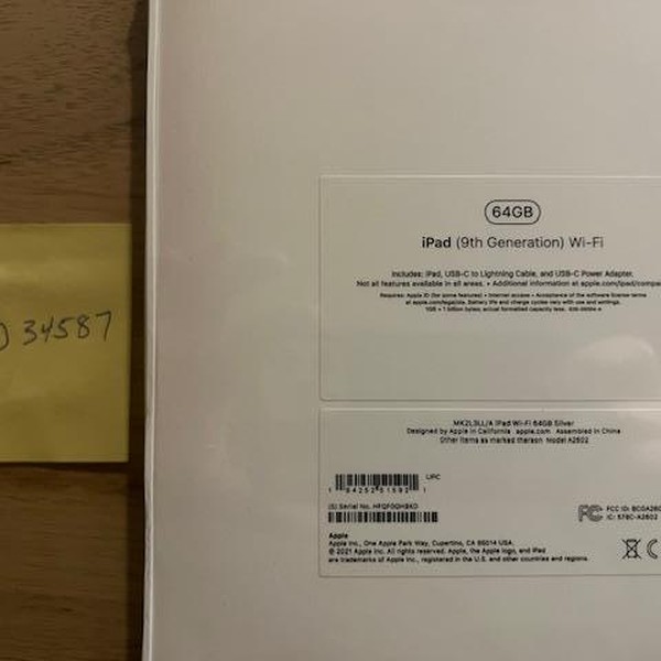 Apple iPad 9th Gen - Wi-Fi, 64 GB, Silver, A2602