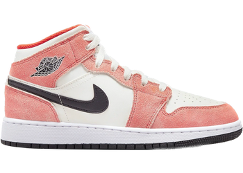 Jordan 1 Mid SE Orange Suede (GS) for sale