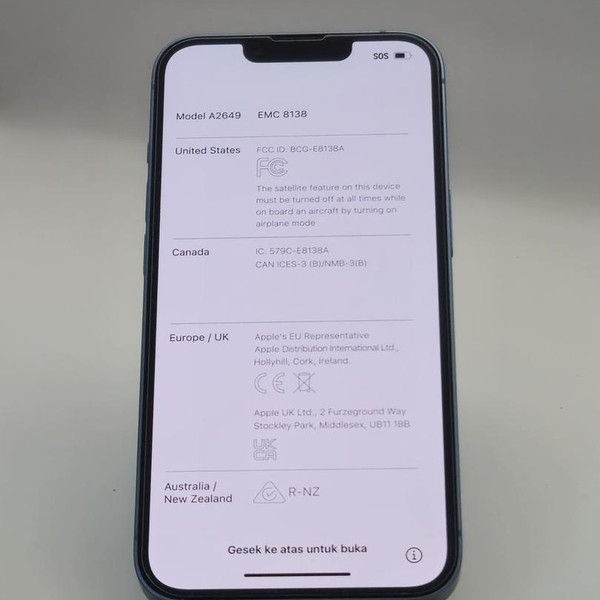 Apple iPhone 14 - AT&T, 128 GB, Blue, A2649