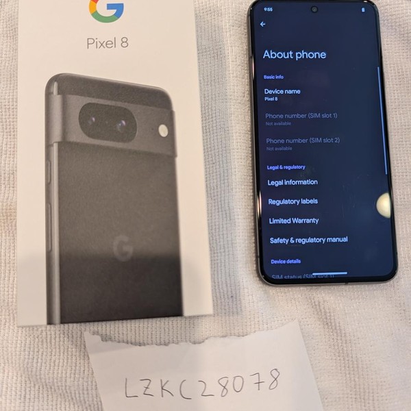 Google Pixel 8 - Unlocked, Obsidian, 128 GB, 8 GB, G9BQD, Sub-6 5G