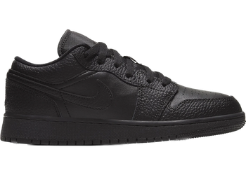 Jordan 1 Low Tumbled Leather Black (GS) for sale