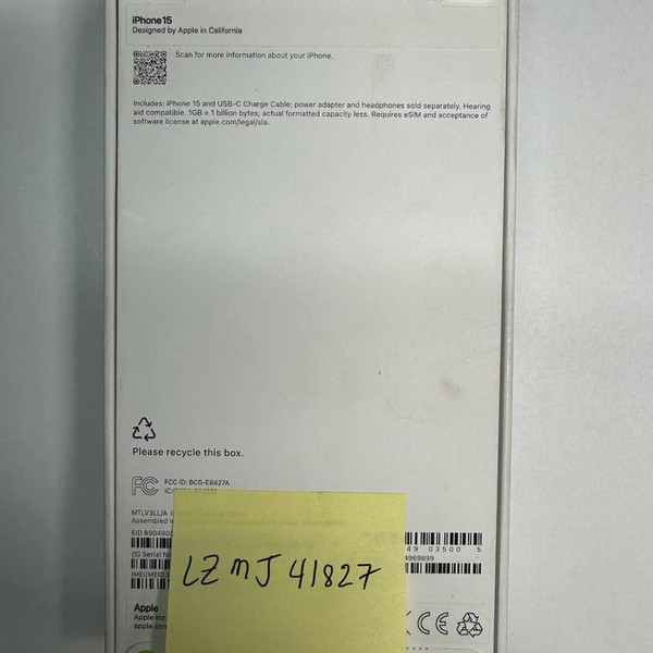 Apple iPhone 15 - T-Mobile, 128 GB, Black, A2846