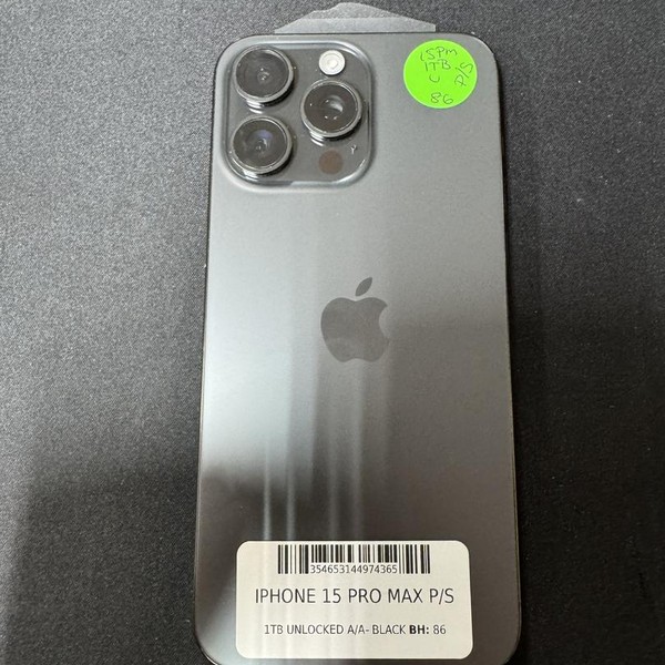 Apple iPhone 15 Pro Max - Unlocked Non-US, 1 TB, Black, A3105