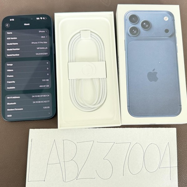 Apple iPhone 17 Pro Max - Unlocked, 512 GB, Deep Blue, A3257