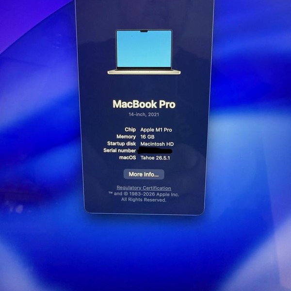 MacBook Pro 2021 - 14 inch - 512 GB, Silver, 16 GB, Apple M1 Pro 10-core