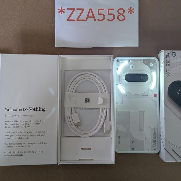 Nothing Phone (3a) - Unlocked, 256 GB, White, 12 GB