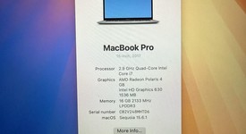 Good
													MacBook Pro 2017 (With Touch Bar) - 15" - I7, Gray, 512 GB, 16 GB, photo 3 of 9