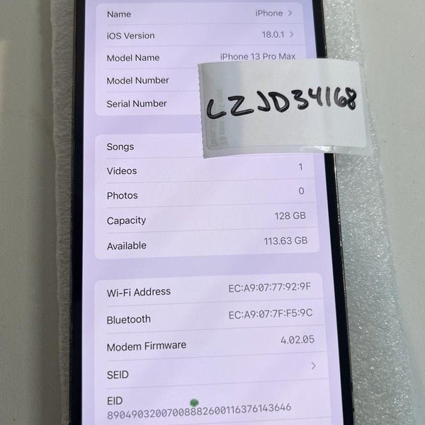 Apple iPhone 13 Pro Max - Unlocked, 128 GB, Graphite, A2484