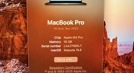 Good
													MacBook Pro Late 2023 (M3) - 14" - Apple M3 Pro 11-core, Black, 512 GB, 18 GB, 14-core GPU, photo 3 of 10