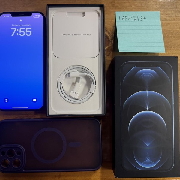 Apple iPhone 12 Pro Max - Unlocked, 256 GB, Pacific Blue, A2342