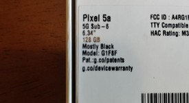 Good
													Google Pixel 5a 5G - Unlocked, Black, 128 GB, 6 GB, photo 3 of 3