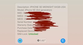 New
													Apple iPhone SE 3rd Gen 2022 - Unlocked, Midnight, 64 GB, A2595, photo 3 of 3