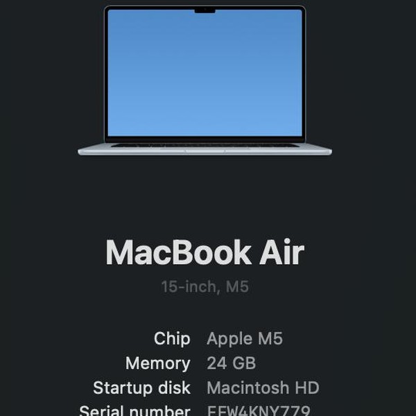 MacBook Air 2026 (M5) - 15 inch - 512 GB, Sky Blue, 24 GB, Apple M5 10-Core (10-core GPU)