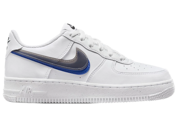 Nike Air Force 1 Low Impact Next Nature Double Swoosh White Black Blue (GS) for sale