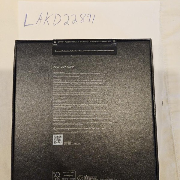 Samsung Galaxy Z Fold6 - Unlocked, 256 GB, Silver, 12 GB, SM-F956U1