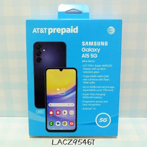 Samsung Galaxy A15 5G - AT&T, 64 GB, Black & Blue, 4 GB