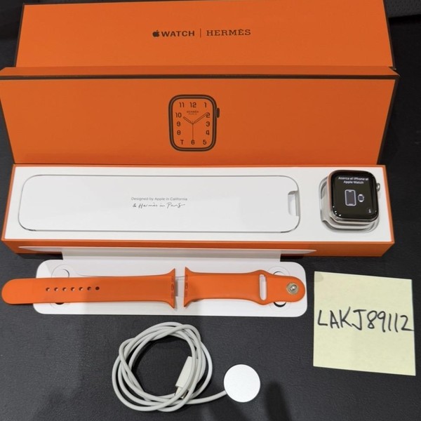 Apple Watch Series 7 45mm - AT&T, Silver, A2477 - Cellular, Hermes