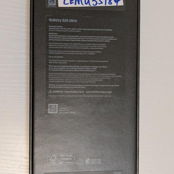 Samsung Galaxy S25 Ultra - Unlocked, 512 GB, Gray, 12 GB, SM-S938U1