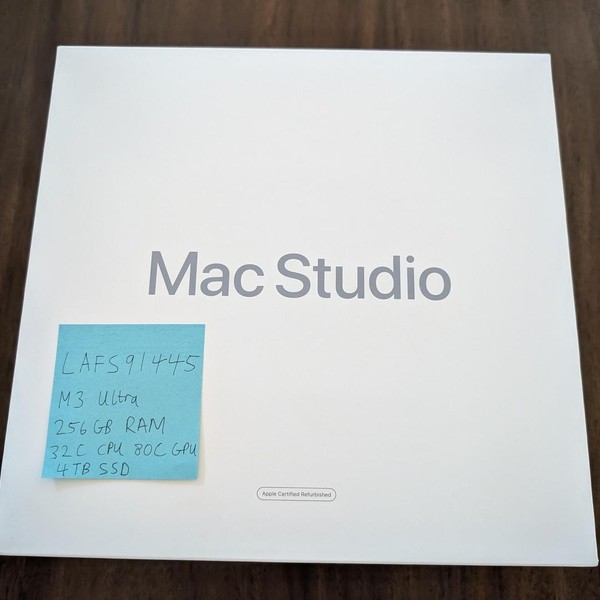 Mac Studio 2025 - 4 TB, 256 GB, Apple M3 Ultra 32-core