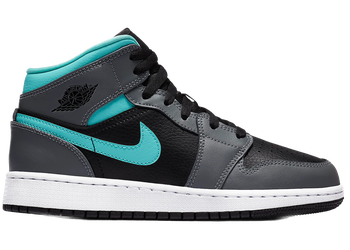 Jordan 1 Mid Grey Aqua (GS) for sale