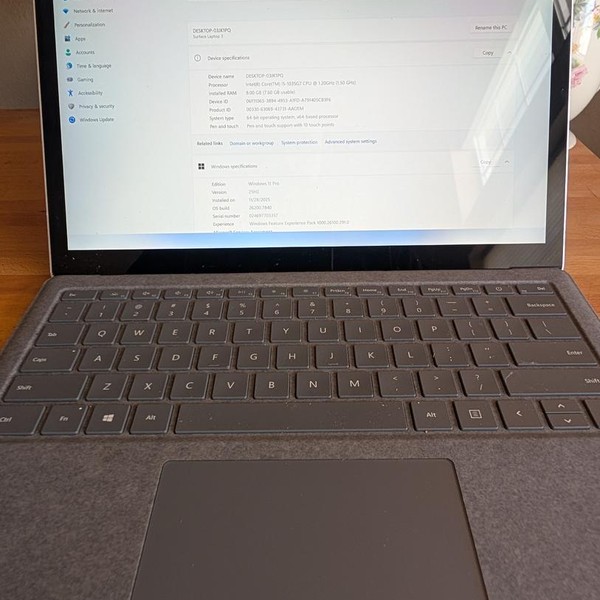 Microsoft Surface Laptop 3 - 128 GB, Platinum, 8 GB, Intel Core i5, 13.5 inch