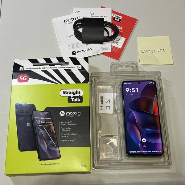 Moto G Stylus 5G (2025) - Straight Talk, Gibraltar Sea, 128 GB, 8 GB
