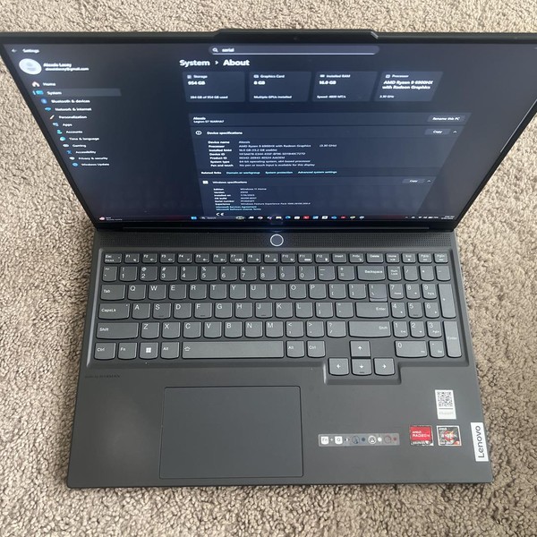 Lenovo Legion S7 15 inch - 1 TB, Black, 16 GB, AMD Ryzen 9, UHD