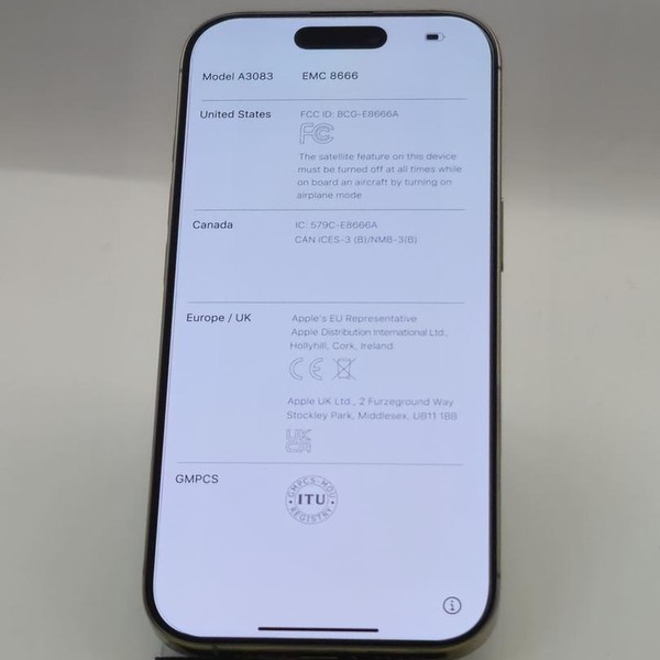 Apple iPhone 16 Pro - Verizon, Natural, 256 GB, A3083