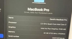 Good
													MacBook Pro 2020 - 13" - I7, Gray, 1 TB, 32 GB, photo 2 of 8