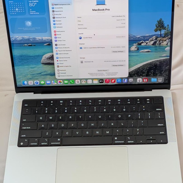 MacBook Pro 2021 - 14 inch - 512 GB, Silver, 16 GB, Apple M1 Pro 8-core