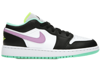Jordan 1 Low Green Glow Violet Shock (GS) for sale