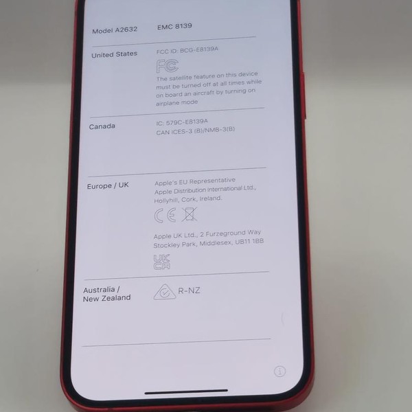 Apple iPhone 14 Plus - Unlocked, 128 GB, Red, A2632