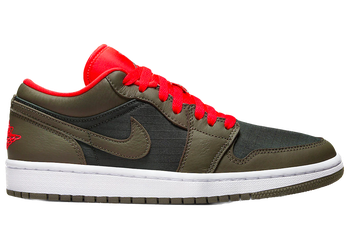 Jordan 1 Low SE Newsprint Olive Grey (Women's) for sale