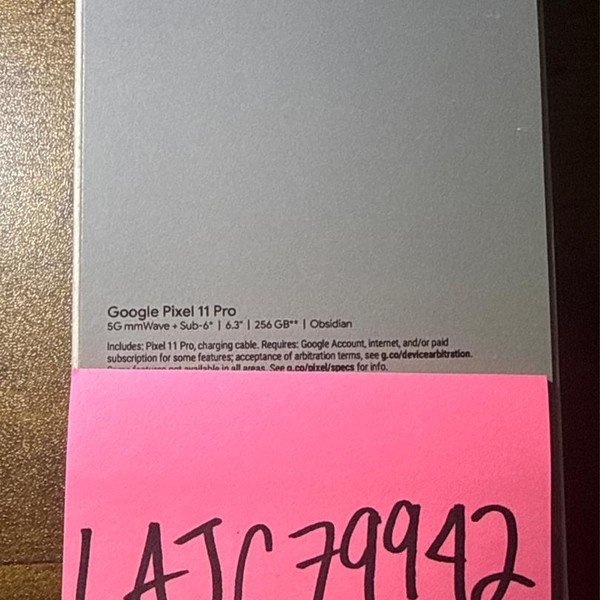 Google Pixel 11 Pro - Unlocked, 256 GB, Obsidian, 12 GB, G7SWN