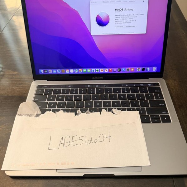 MacBook Pro 2016 (With Touch Bar) - 13 inch - 1 TB, Gray, 16 GB