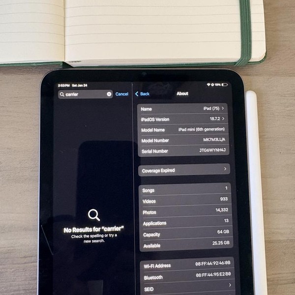 Apple iPad Mini 6th Gen - Wi-Fi, Gray, 64 GB, A2567