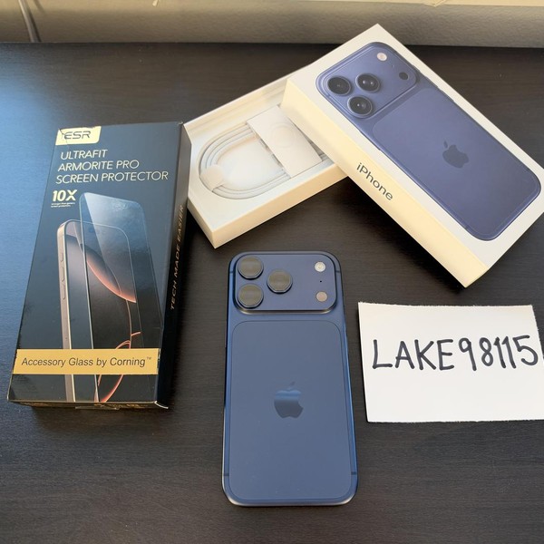 Apple iPhone 17 Pro - Unlocked, 1 TB, Deep Blue, A3256