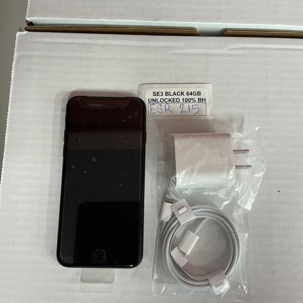 Apple iPhone SE 3rd Gen 2022 - Unlocked, Midnight, 64 GB, A2595