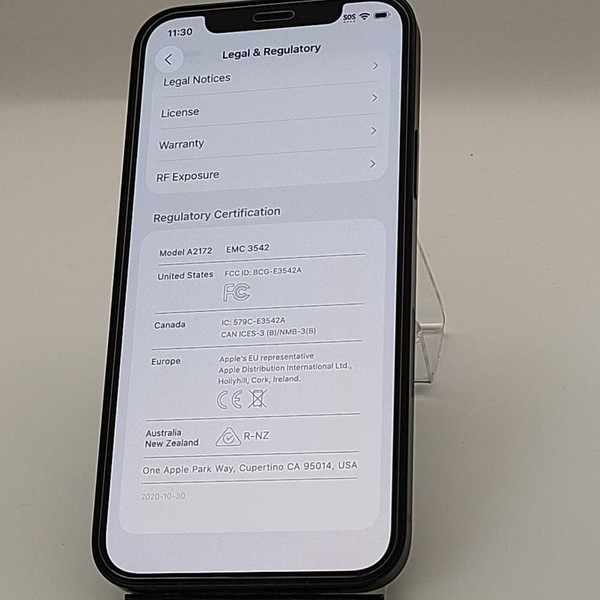 Apple iPhone 12 - AT&T, 64 GB, Black, A2172