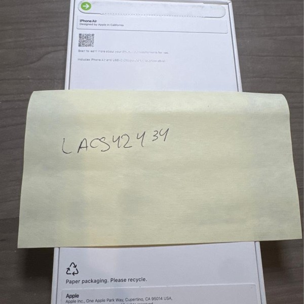 Apple iPhone Air - Verizon, 256 GB, Space Black, A3260