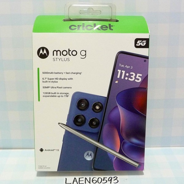 Moto G Stylus 5G (2025) - Cricket, 128 GB, Gibraltar Sea, 8 GB