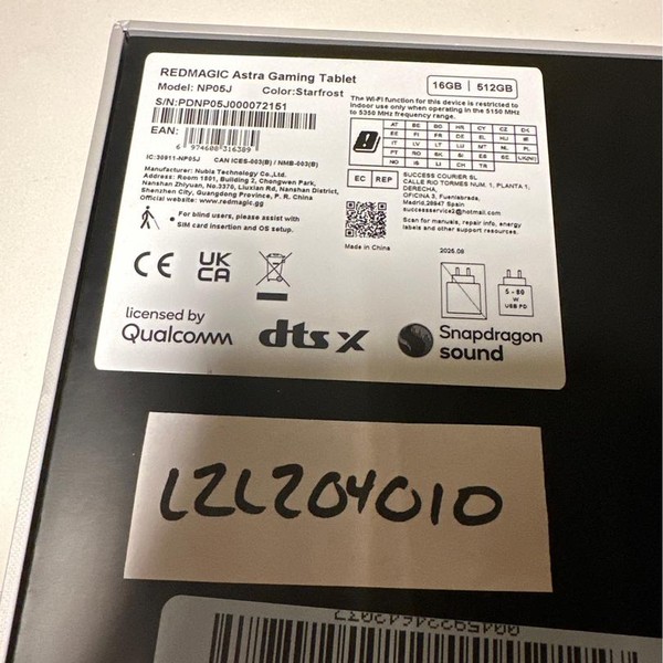 REDMAGIC Astra Gaming Tablet - Wi-Fi, Black, 512 GB, 16 GB