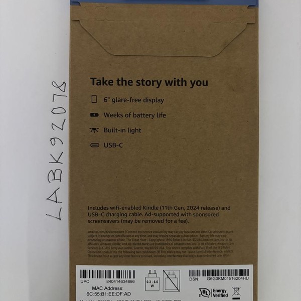 Amazon Kindle 11 - 16 GB, Black