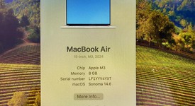 Mint
													MacBook Air 2024 (M3) - 13" - Apple M3, Starlight, 256 GB, 8 GB, 10-core GPU, photo 3 of 10