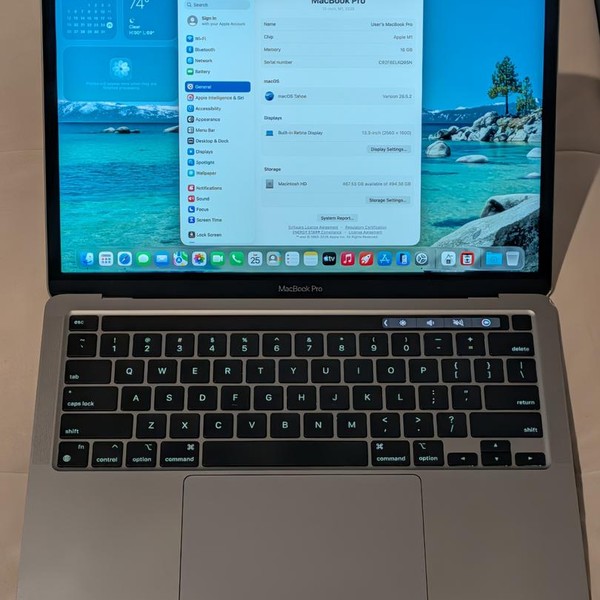 MacBook Pro 2020 - 13 inch - 512 GB, Gray, 16 GB, Apple M1