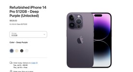 Mint
													Apple iPhone 14 Pro - Unlocked, Purple, 512 GB, A2650, photo 2 of 8