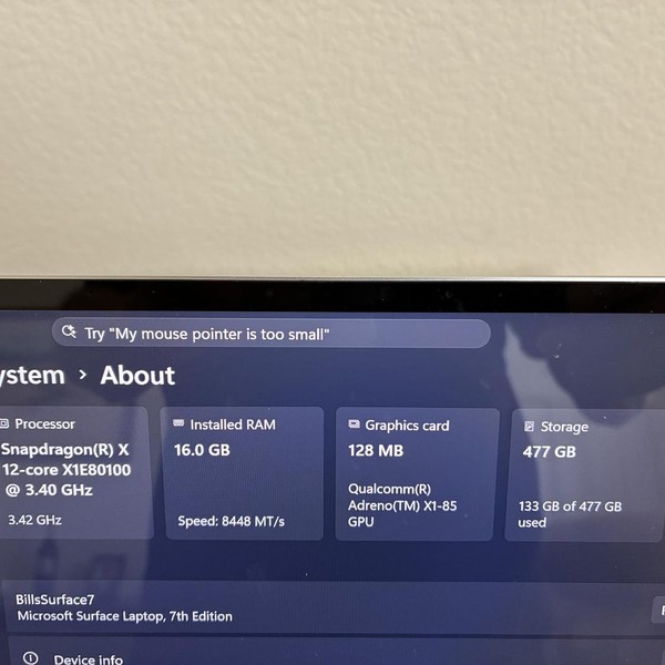Microsoft Surface Laptop 7 - 512 GB, Platinum, 16 GB, Snapdragon X Elite, 13.8 inch